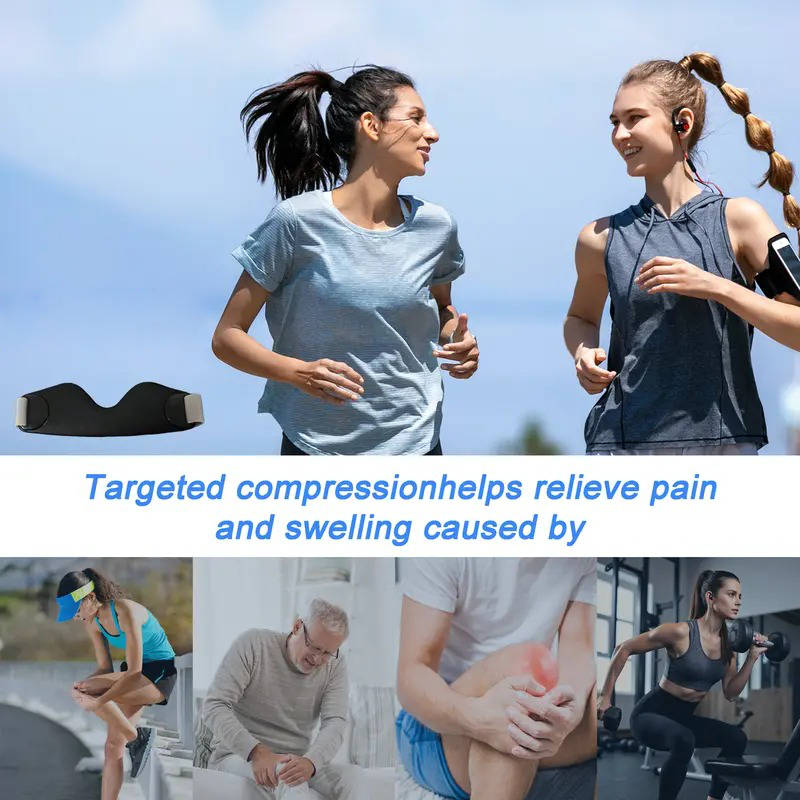 2-Pack Adjustable Patellar Tendon Strap with Silicone Cushioning & Non-Slip Grip for Knee Support