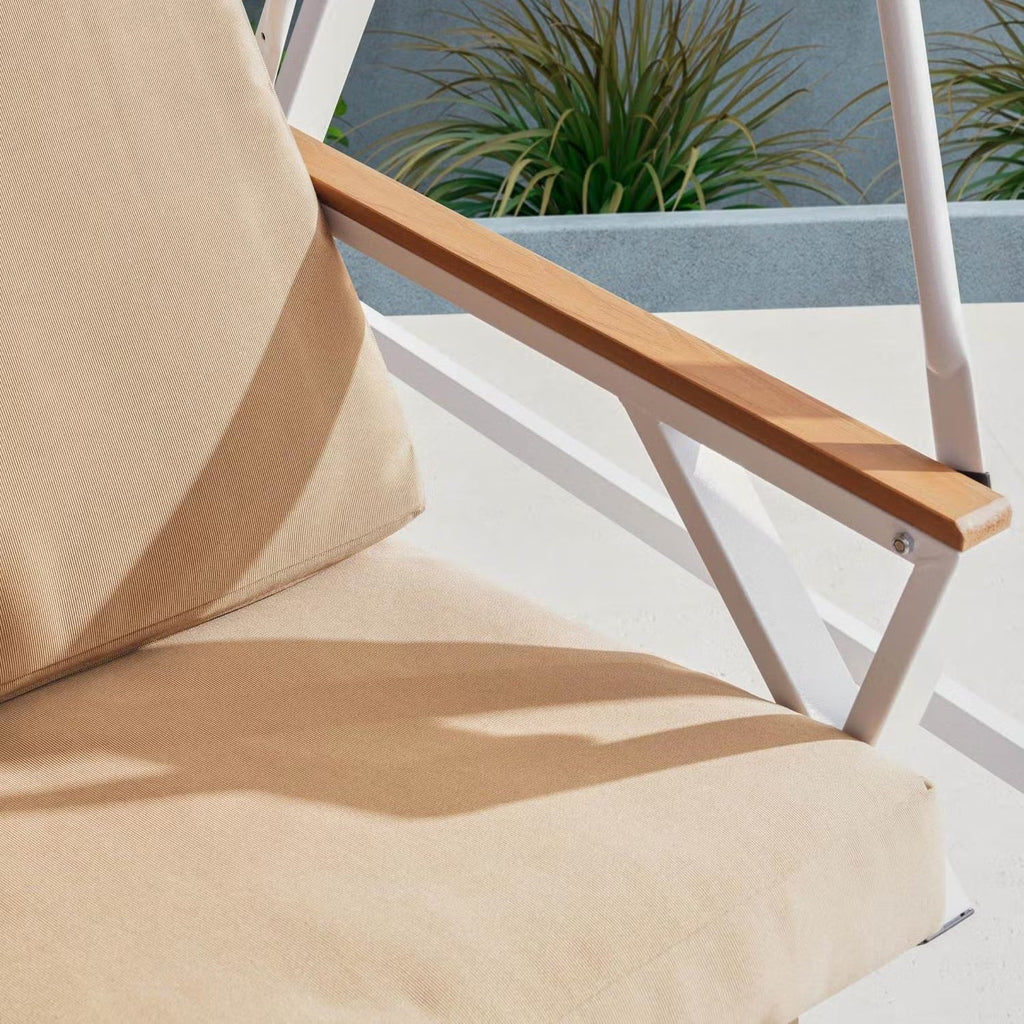 Averra 3-Seater Outdoor Swing Chair with Canopy - Brown Steel Frame & Cushions for Ultimate Comfort