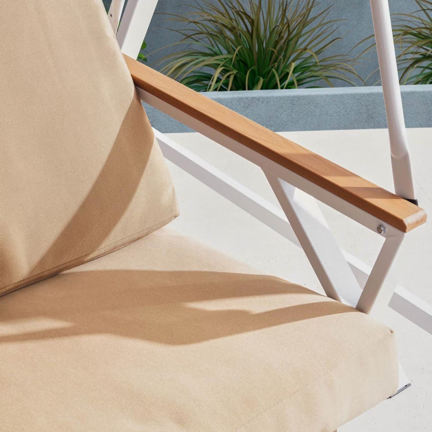 Averra 3-Seater Outdoor Swing Chair with Canopy - Brown Steel Frame & Cushions for Ultimate Comfort