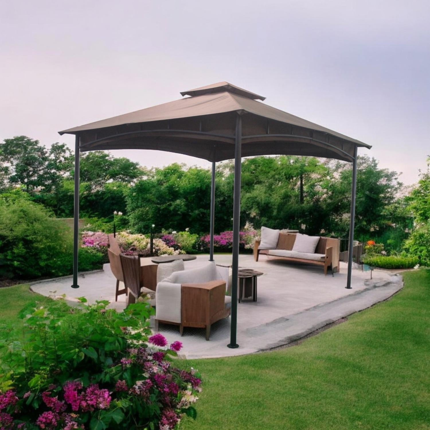 Valetta 3x3m Brown Outdoor Steel Gazebo with Weather-Resistant Canopy – Durable Patio Shelter for Garden & Events