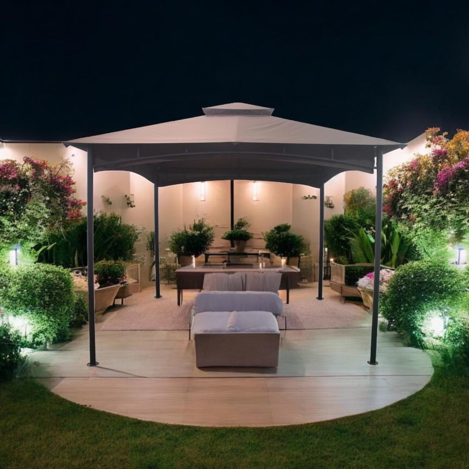 Valetta 3x3m Brown Outdoor Steel Gazebo with Weather-Resistant Canopy – Durable Patio Shelter for Garden & Events