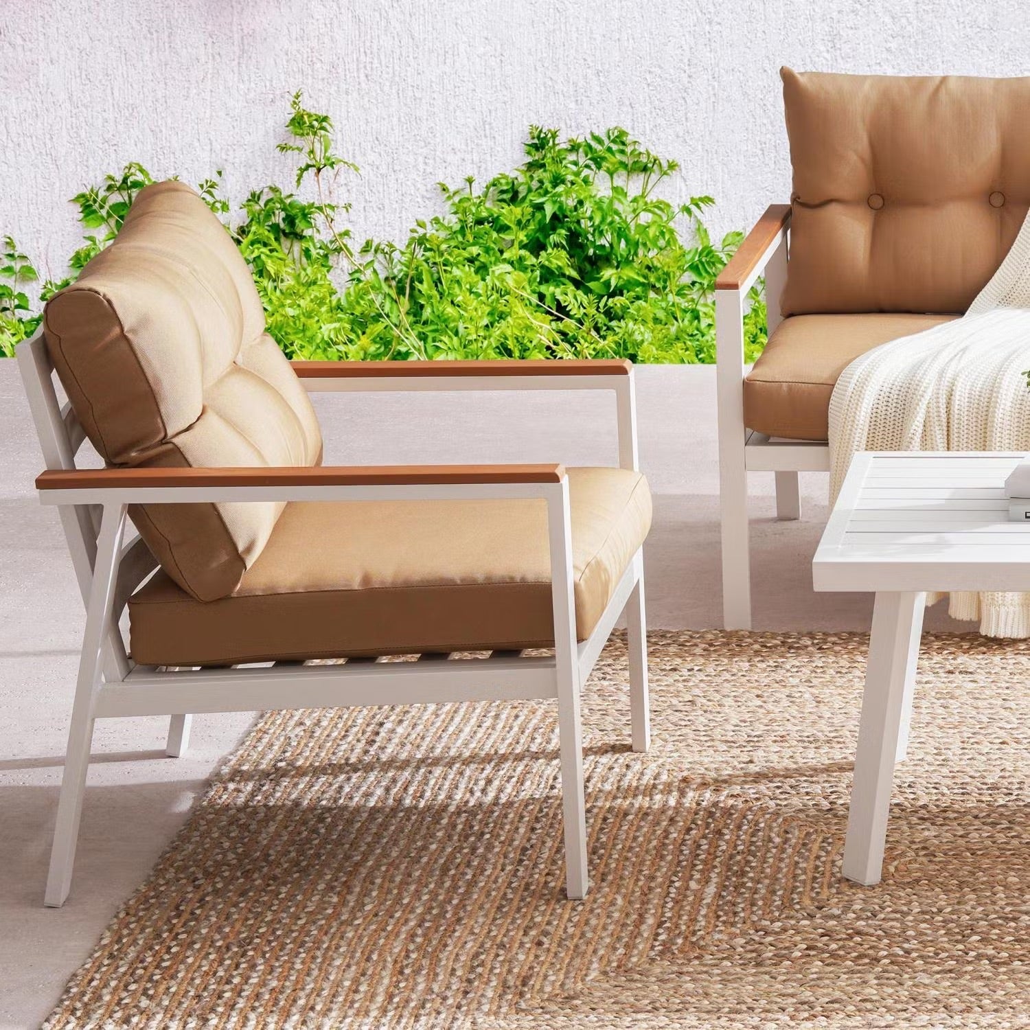 Verano 5-Seater Brown Outdoor Sofa Set with Coffee Table - Stylish Patio Furniture for Relaxing & Entertaining