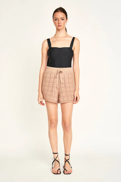 PETRA POINTELLE KNIT SHORT EM MOCHA
