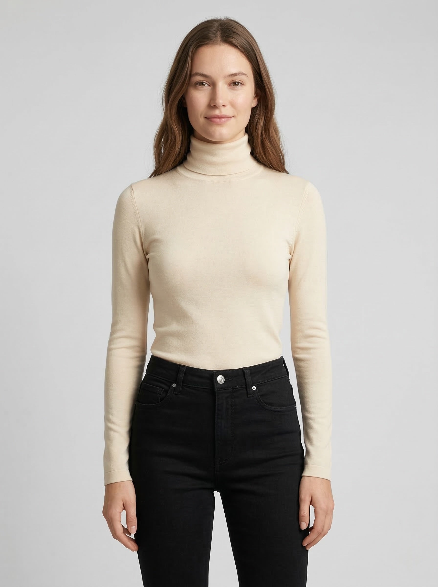 Soft Cream Everyday Turtleneck Top