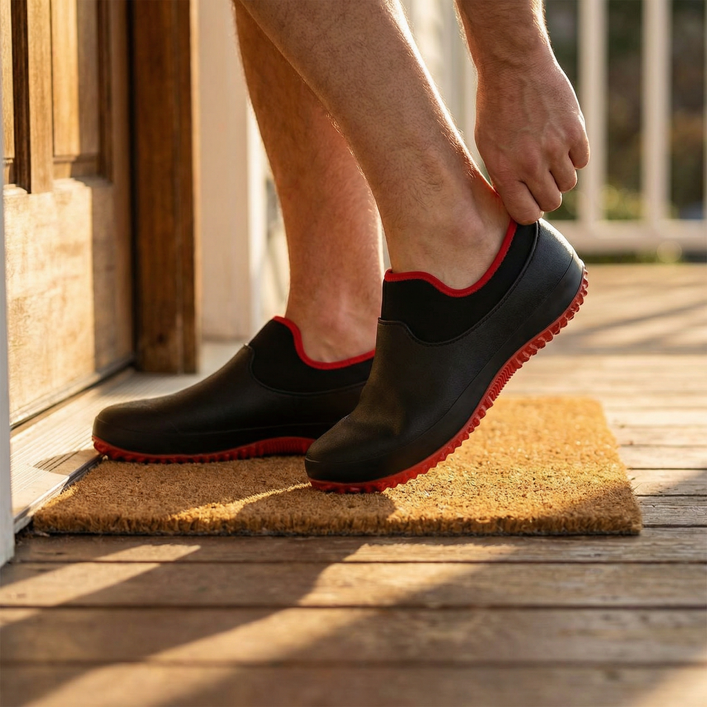 Men's Waterproof Slip-On Work Shoes - Durable, Slip-Resistant, Comfortable Safety Footwear for All-Day Wear