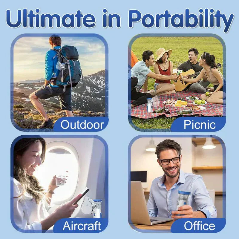 Portable Rechargeable Mesh Nebulizer with Battery & Medication Cup - Compact & Lightweight for Easy Breathing Relief