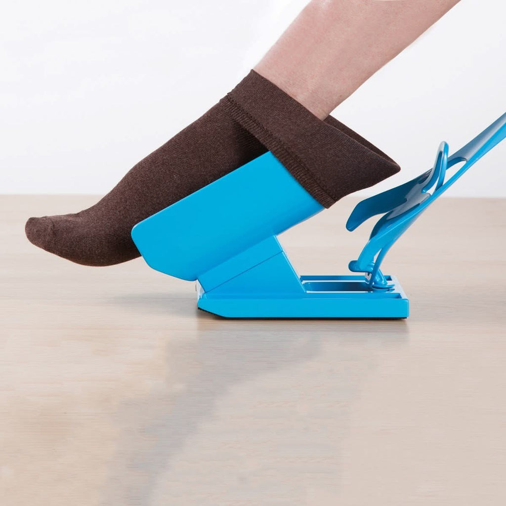 Sock Aid Device with 15.7-Inch Handle & Integrated Shoe Horn - Easy Sock Helper for Seniors & Individuals with Limited Mobility