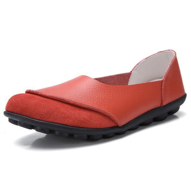 Women's Wide Fit Leather Moccasins with Suede Lining - Comfortable Slip-On Shoes for Everyday Wear